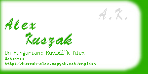 alex kuszak business card